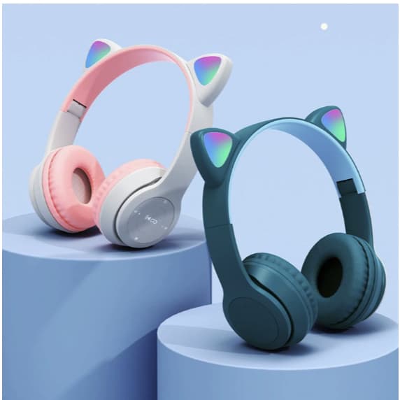 Fone Bluetooth Gatinho com LED – Fofo, Sem Fio e Estiloso!