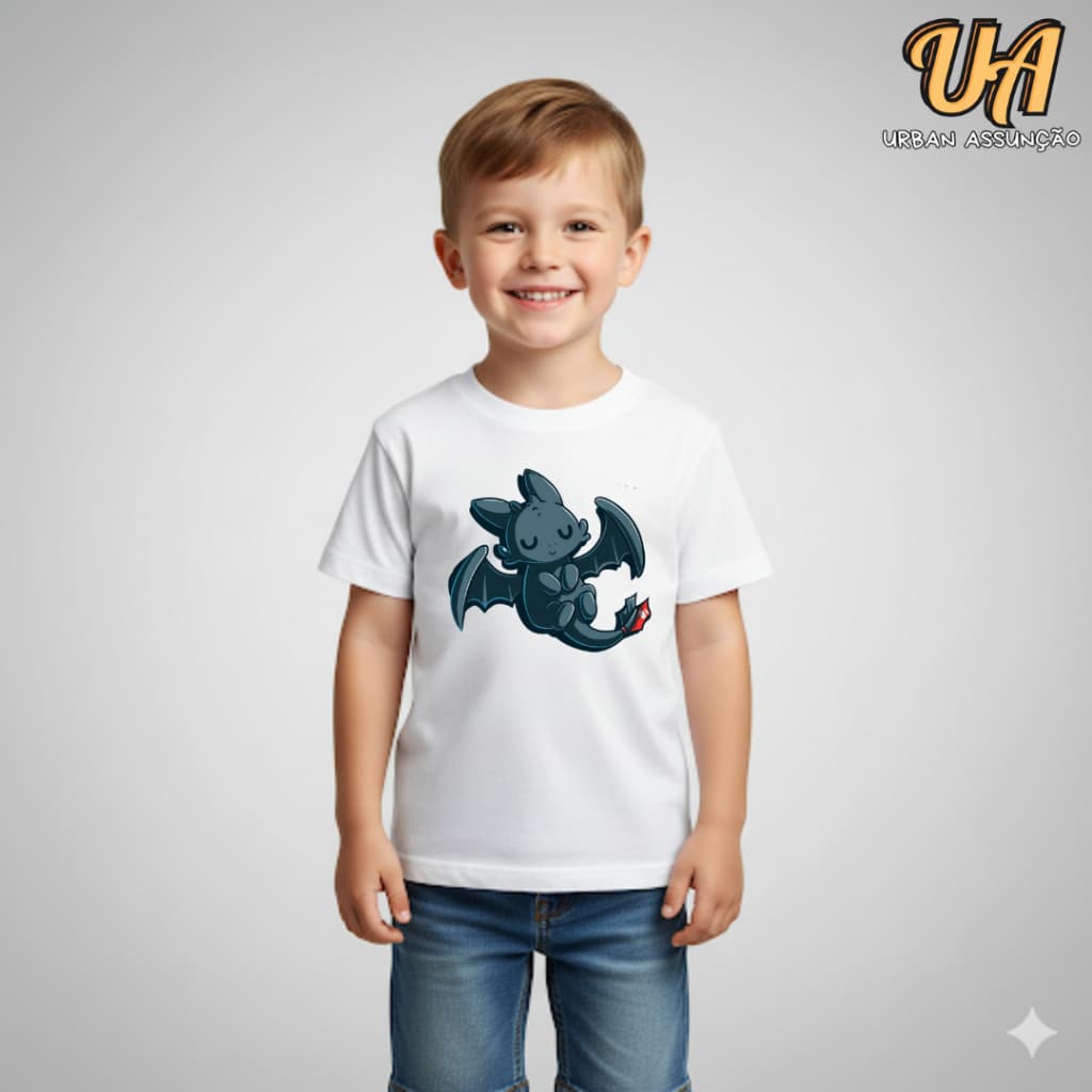 Camiseta Infantil Masculina Desenho Filme Dragão Banguela Fúria Da Noite - 100% Algodão