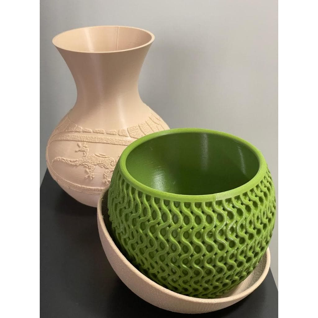 Vaso decorativo: Lagarto Maori + Vaso Echo Planter com 2 suportes