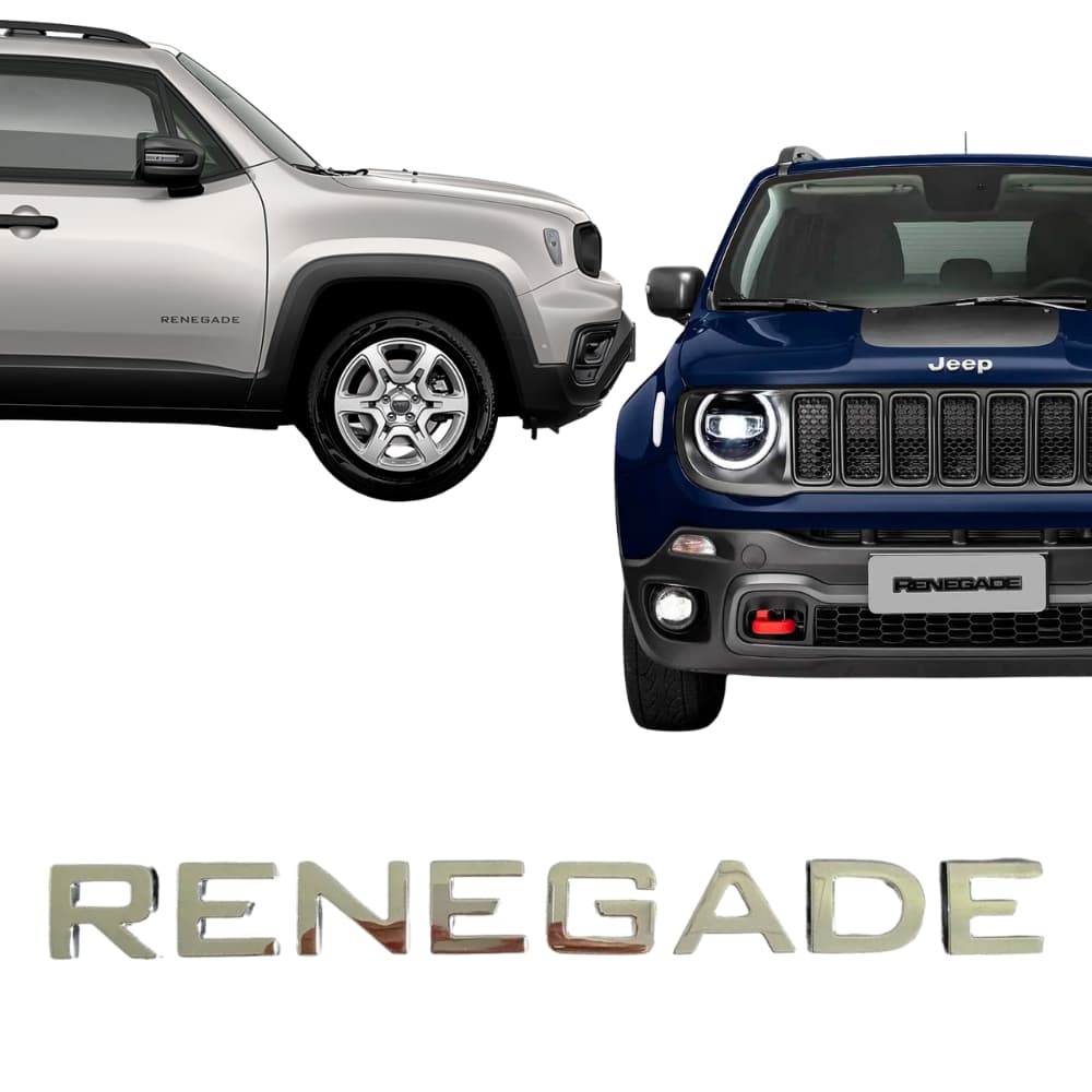Emblema Letreiro Lateral Porta Jeep Renegade 2015 até 2025 Cromado Grafite Preto Original