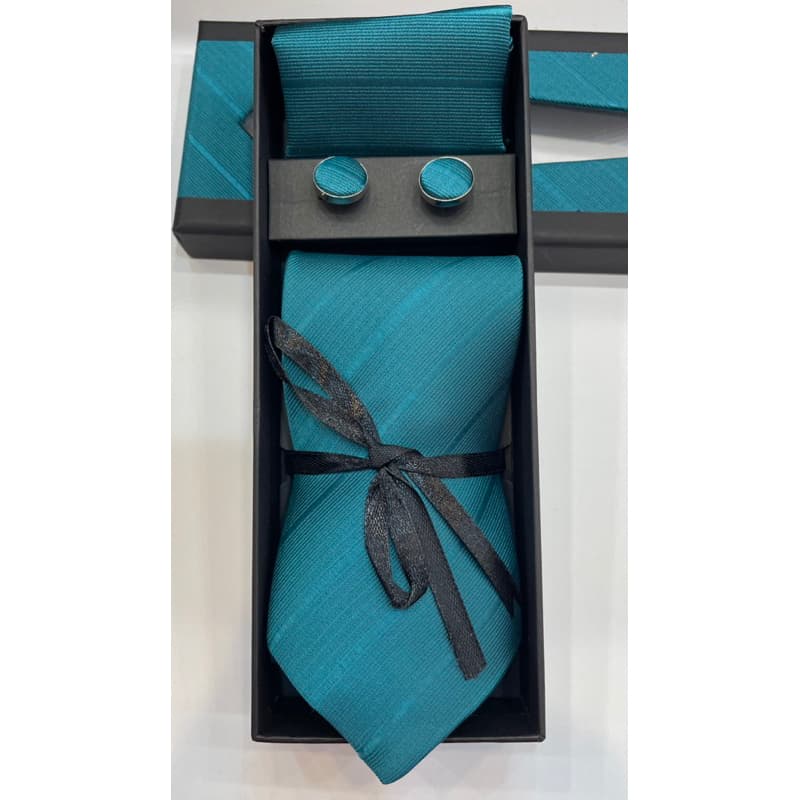 Kit Gravata Masculina com Lenço e Abotoaduras – Elegância para Todas as Ocasiões(5.5cm-7.5cm)