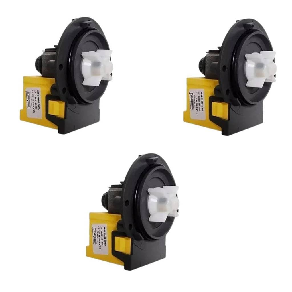 Kit 3 Eletrobombas Universal Saída De Água Lavadora 127V