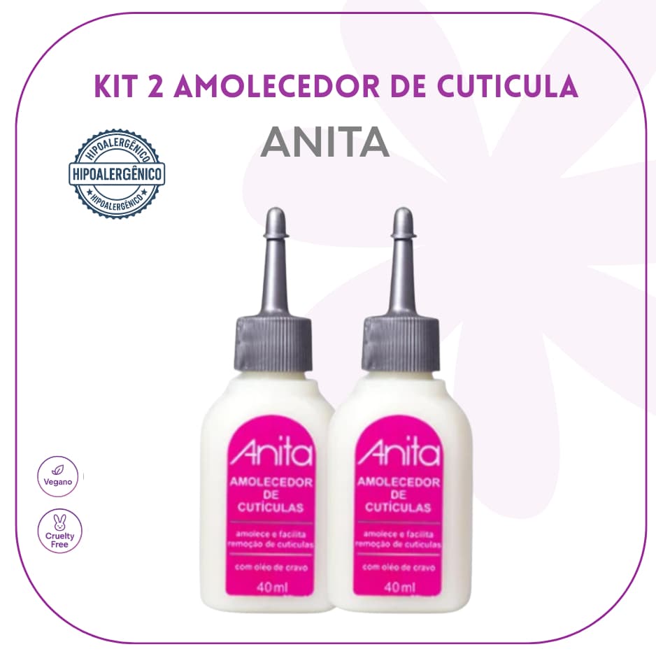 ANITA UNHAS - KIT 2 AMOLECEDOR DE CUTICULAS - MANICURE - PROFISSIONAL