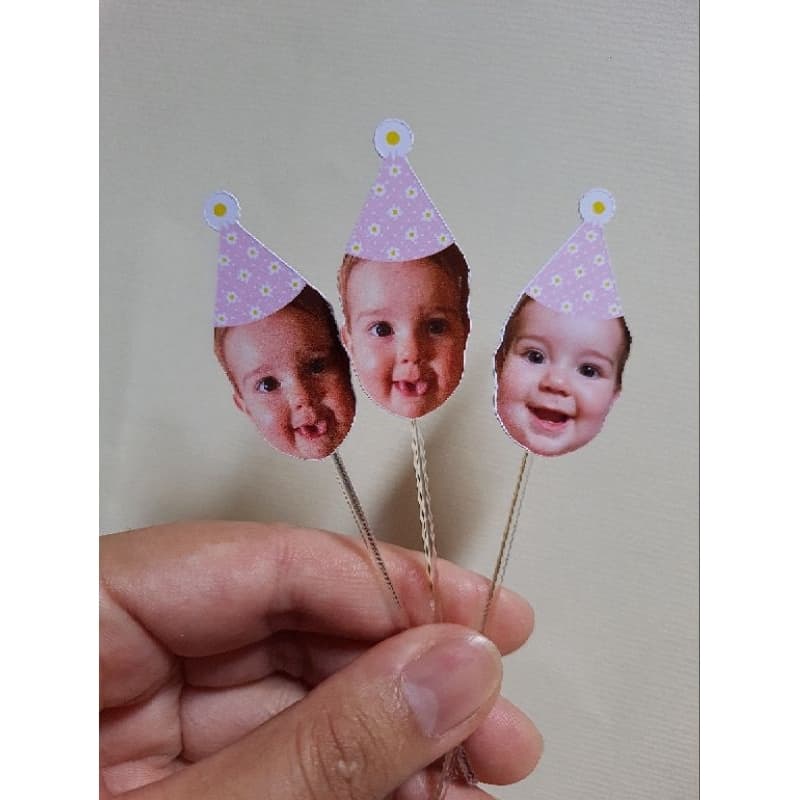 Toppers tags para doces/toppers rostinhos/ toppers margaridas/ toppers rostinho com chapéu