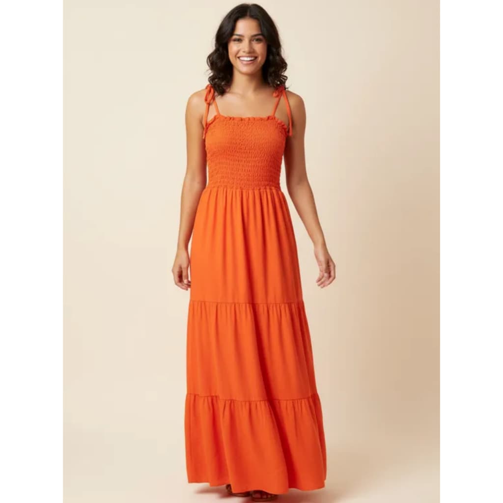 Vestido Longo Detalhe Lastex com Alcinha Saia Três Marias