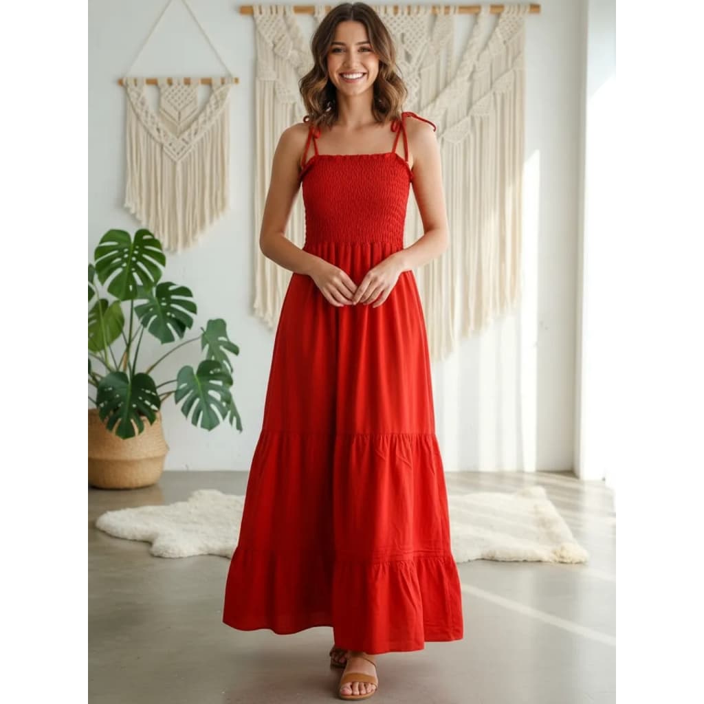 Vestido Longo Franzido Três Marias