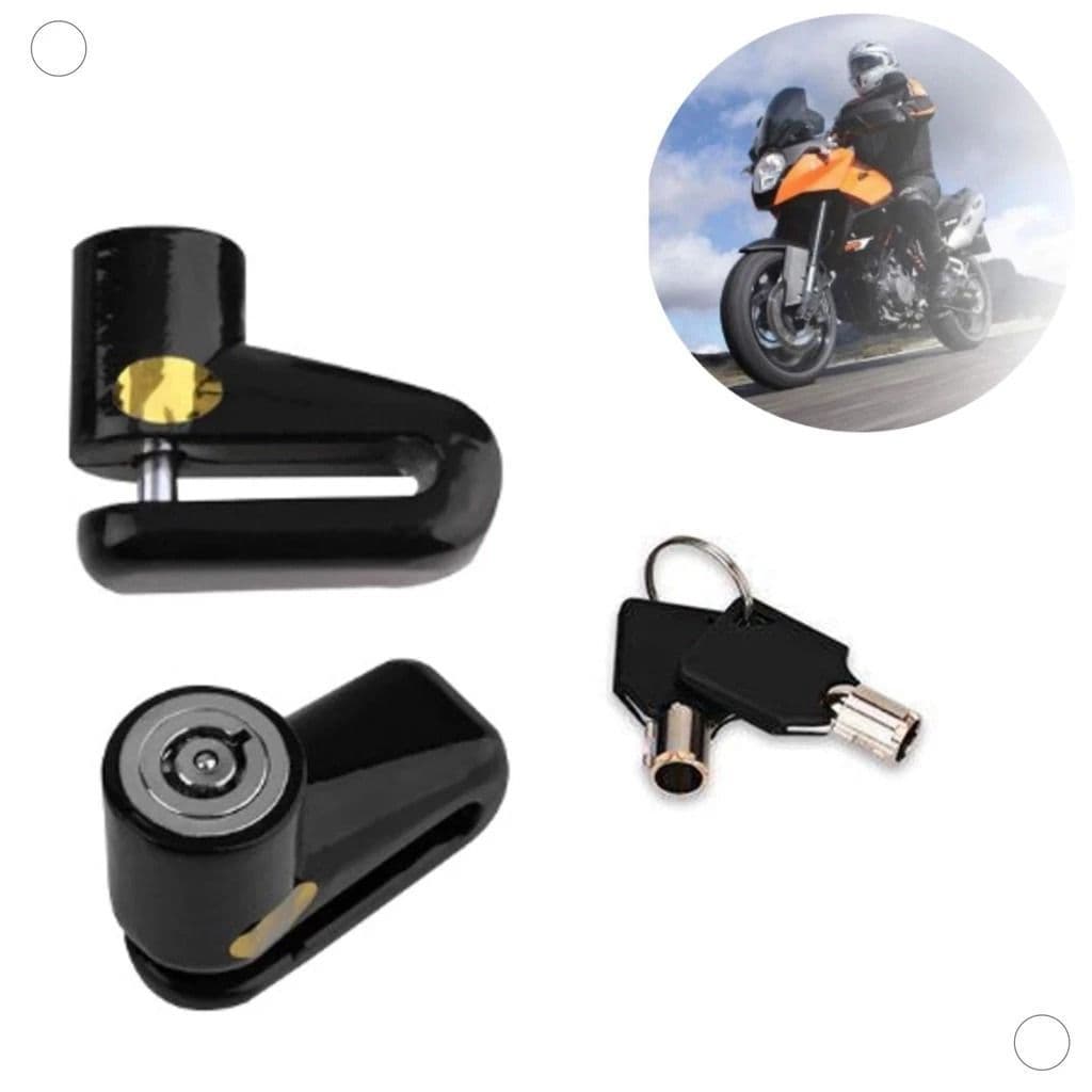 Trava Cadeado Para Disco de Freio Anti Furto Para Moto, Bicicleta e Moto Elétrica Universal 2 Chaves