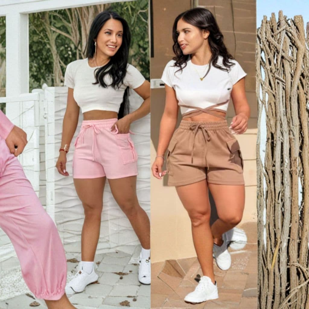 Shorts Feminino de Moletom cargo look versátil  e moderno  ENVIO RAPIDO !!!