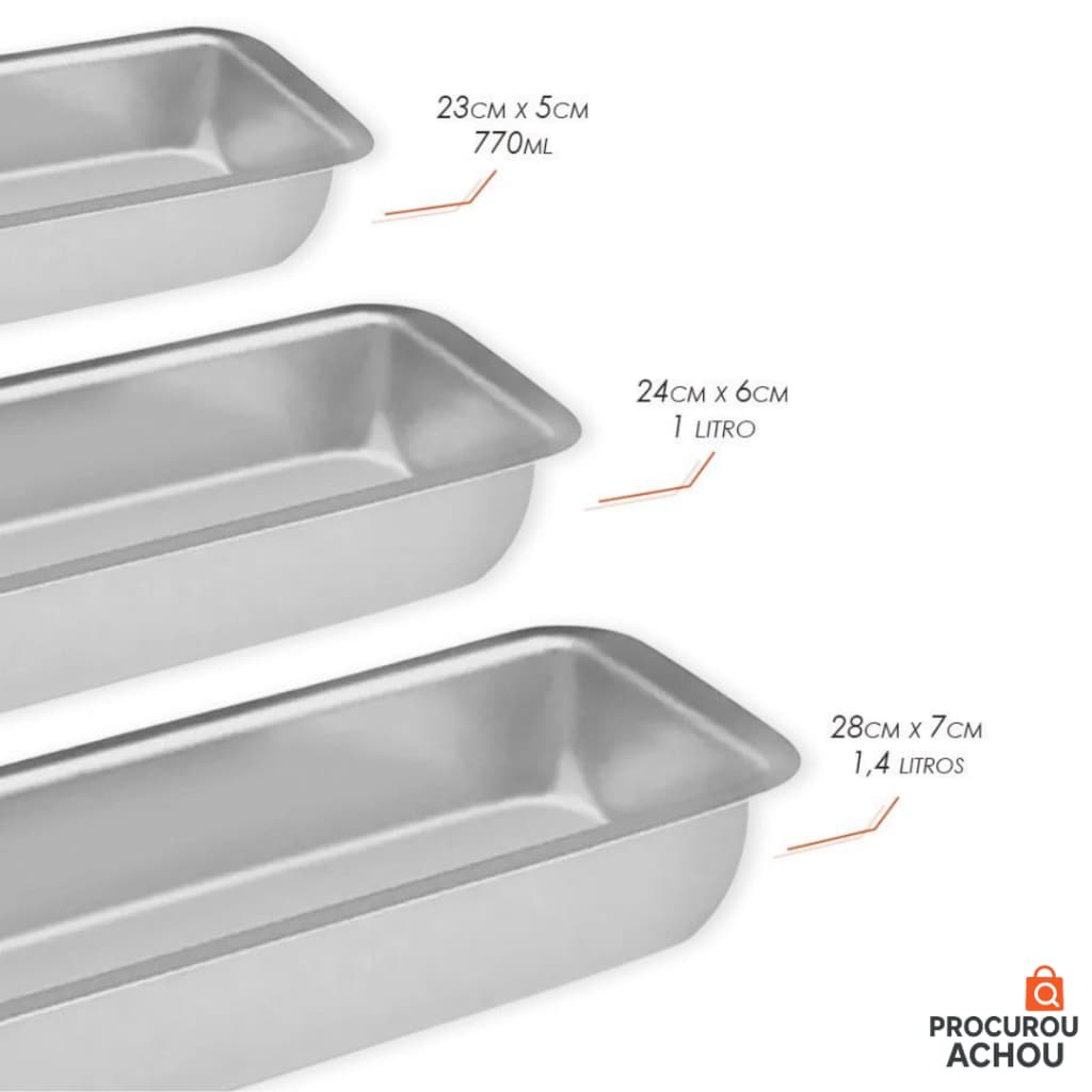 Conjunto de Formas para Pães 3 Peças Assadeira