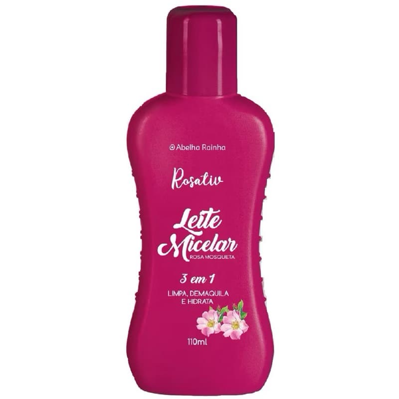 Leite Micelar 3 em 1 Rosa Mosqueta Rosativ - Abelha Rainha - 110ml