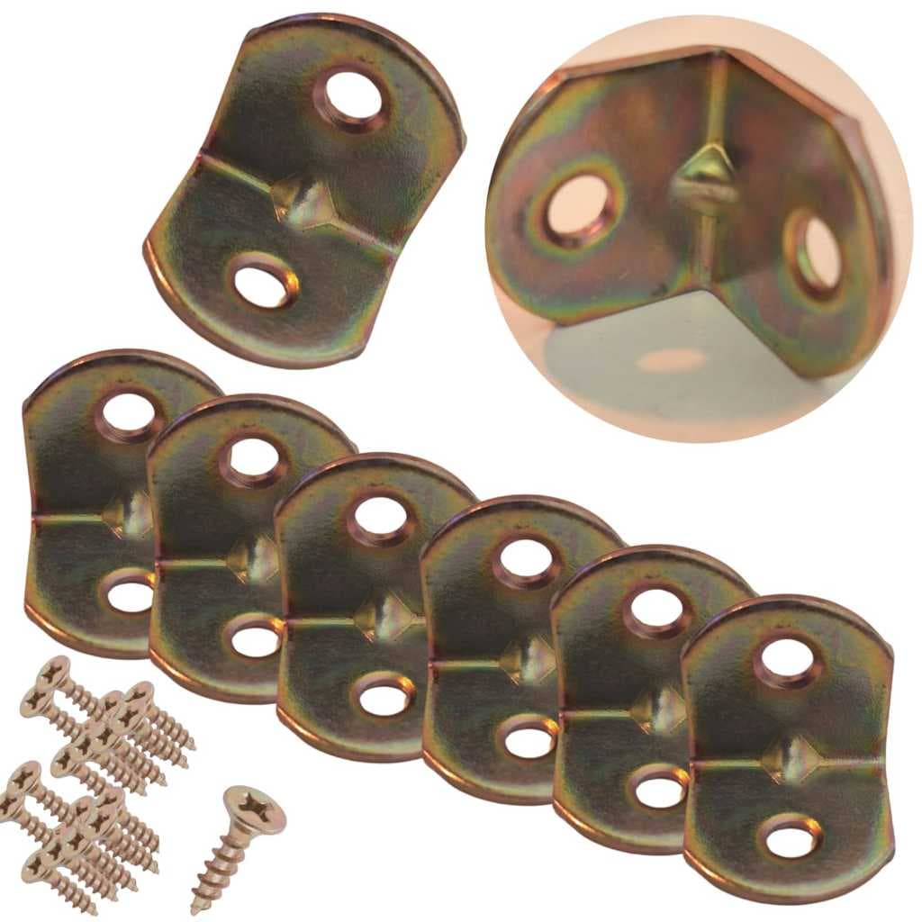 Kit Cantoneira L Para Moveis Gavetas 20 X 20mm com Parafusos 3,5x16mm Reforçar Cadeiras Gavetas  Mao Francesa 2x2cm