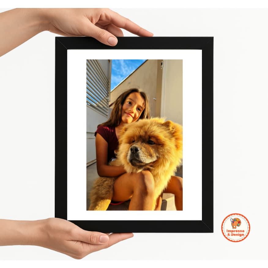 Quadro de Fotos Personalizado - Impressão Profissional com Efeito Paspatur Digital - Moldura Elegante
