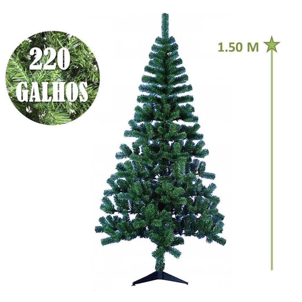 Árvore Natal Verde 150cm 220 Galhos Decoração Natalina Pinheiro Pinheirinho