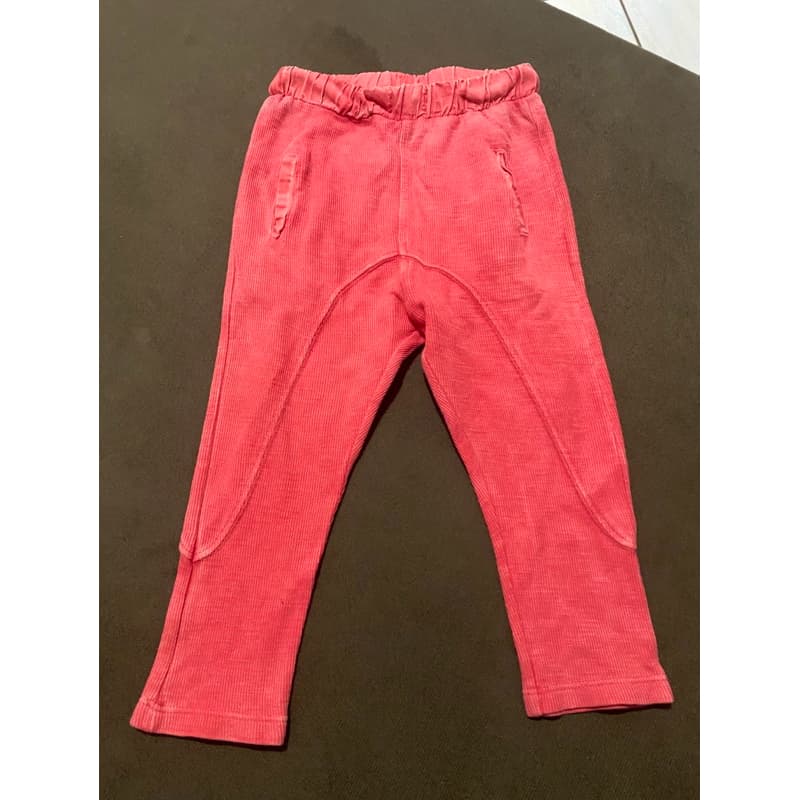 Calça infantil masculina em veludo cotelê coral