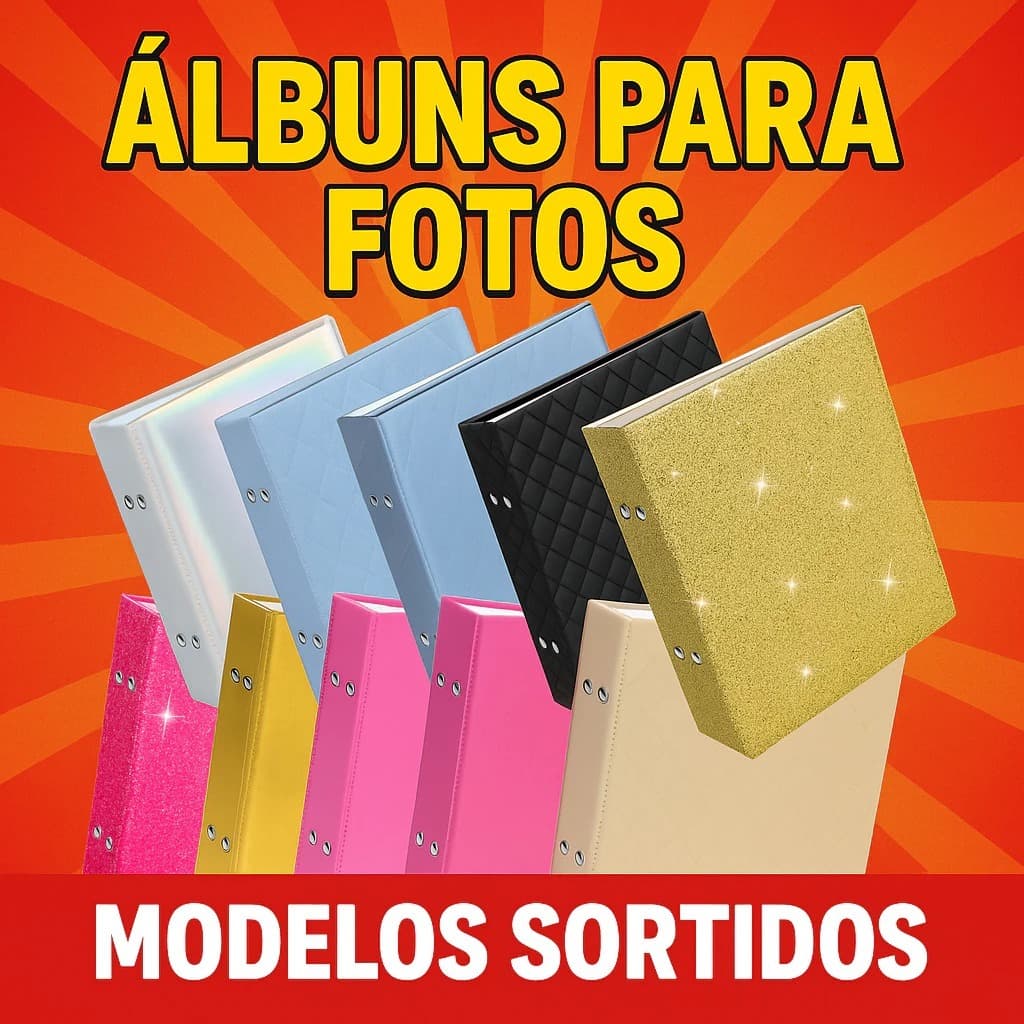 Álbum 10x15/120 Fotos Top Luxo em Couro Neon Colorido