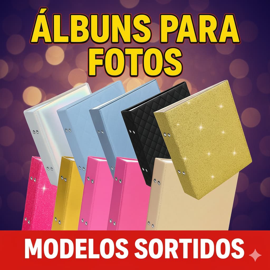 Álbum 10x15 Luxo Neon – Capa Lisa de Couro Colorido Premium