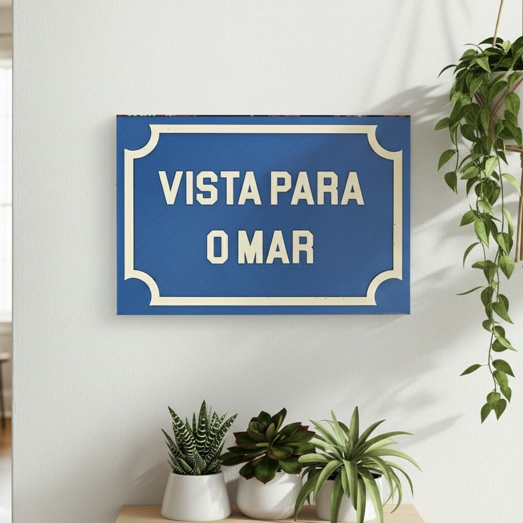 Placa Decorativa Vista para o Mar