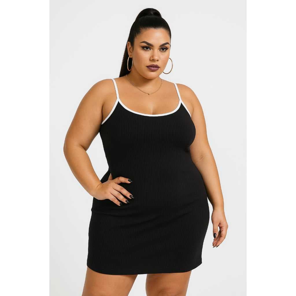 DRAPA PLUS - VESTIDO ALCINHA TUBINHO PLUS SIZE  MODA CURVY