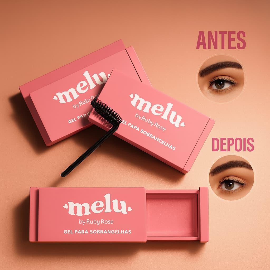 Gel Modelador de Sobrancelha Incolor Melu by Ruby Rose Fixação Forte Efeito Natural