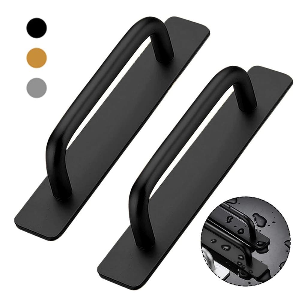 kit 2 Puxador De Porta Auto-adesivo Alumínio Sem Furar