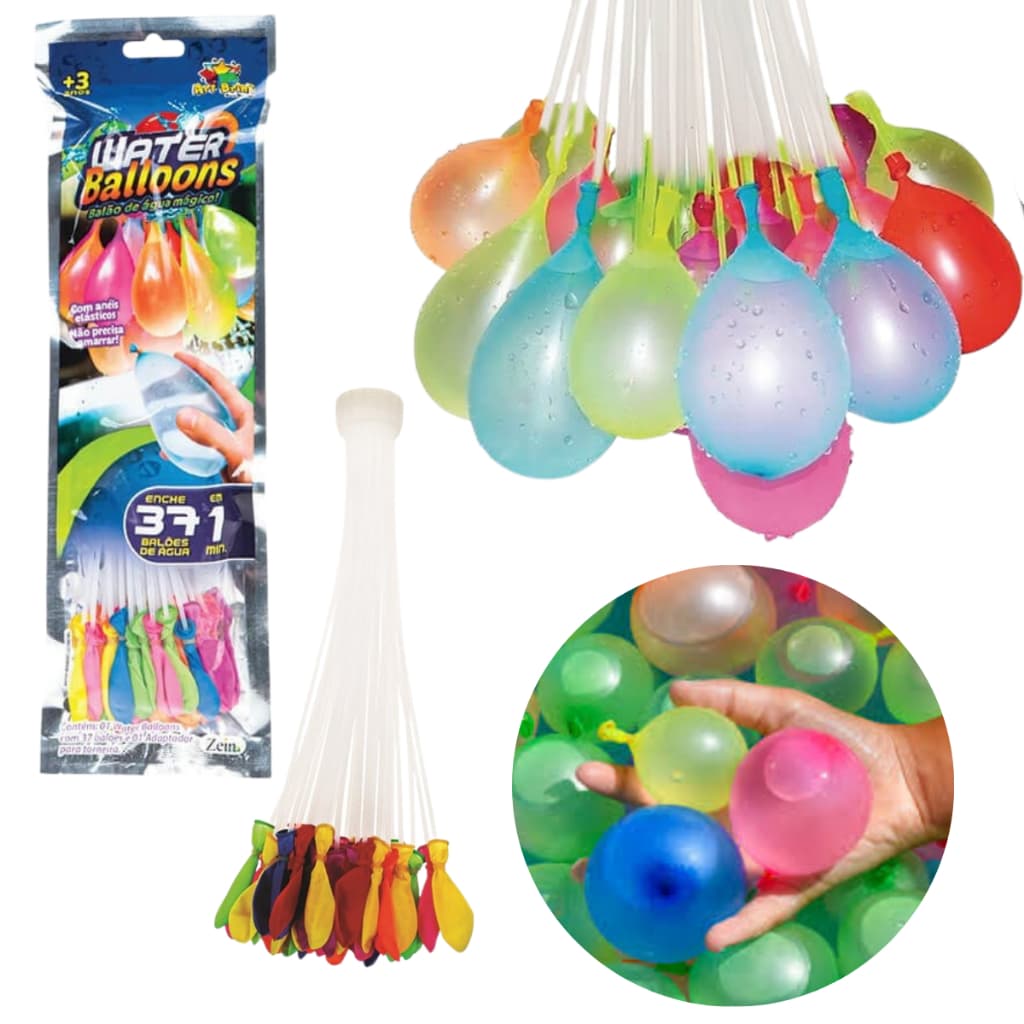 Balão de Água Guerra de Bexiga Water Balloon 37 Bexigas Guerrinha de Bexigas Brincadeira Infantil