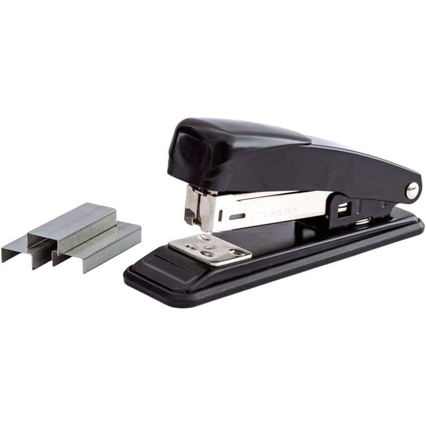 Grampeador de Mesa em Aço Capacidade 20 Folhas Profissional Reforçado 13cm