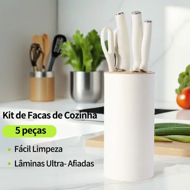 Jogo de Faca de Cozinha 5 peças Aço inoxidável Conjunto de Faca de Profissional Anti-bacteriano