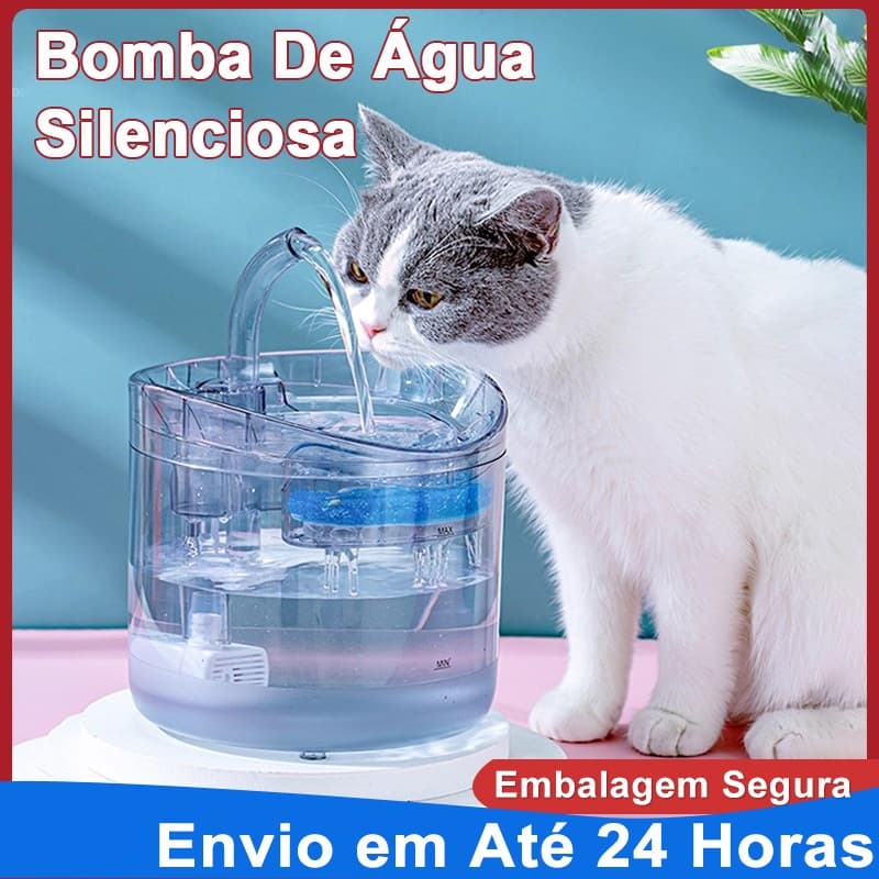 2L Gato Inteligente Fonte de água com Torneira Dispensador de água do cão Transparente Bebedor Pet Beber Filtros