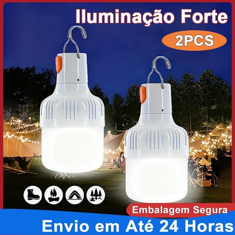Lâmpadas LED Camping USB Recarregável Barraca Emergência Pesca