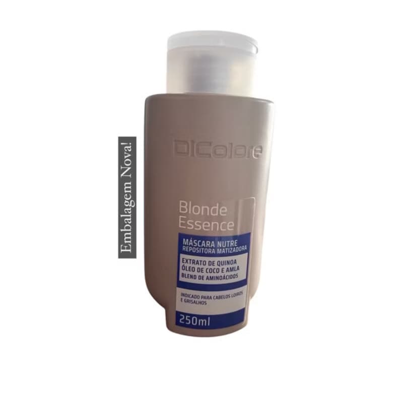 Máscara Matizadora D’Colore Blonde Essence 250ml – Nutrição e Reposição de Brilho para Cabelos Loiros e Grisalhos