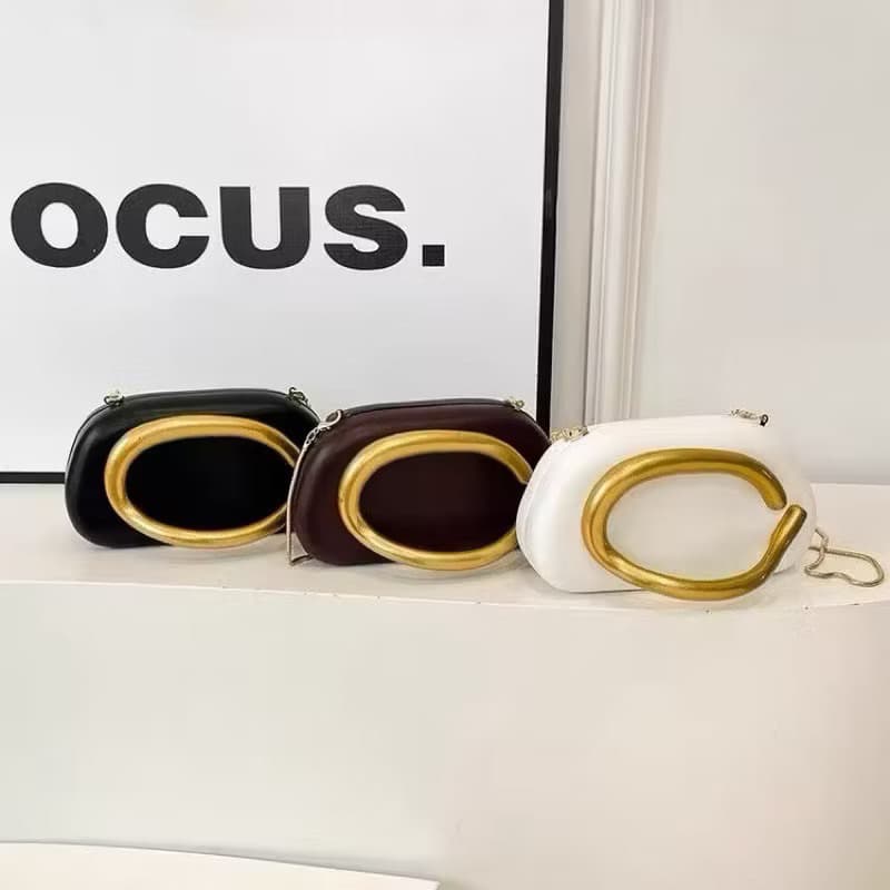 Bolsa Feminina Clutch De Festa Casamento Madrinha Alça Corrente Dourada Moderna Pequena Elegante手拿