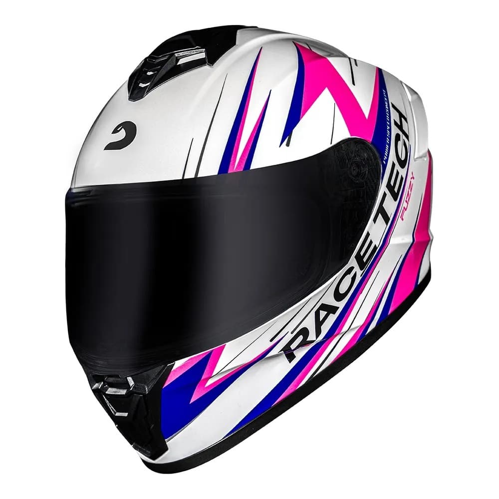 CAPACETE MOTO INTEGRAL MOTOQUEIRO PILOTO RACE TECH CAPACETE HIT FUZZY BRANCO ABS ANTIALERGICO VENTILADO MELHOR PREÇO