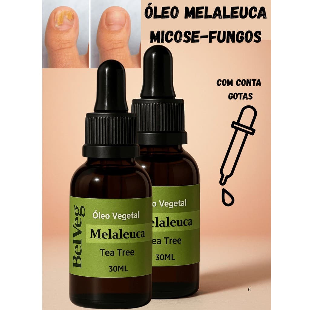 Óleo Vegetal Melaleuca Tea Tree 100% Puro 30ml  Para Unha Pele Cabelo.