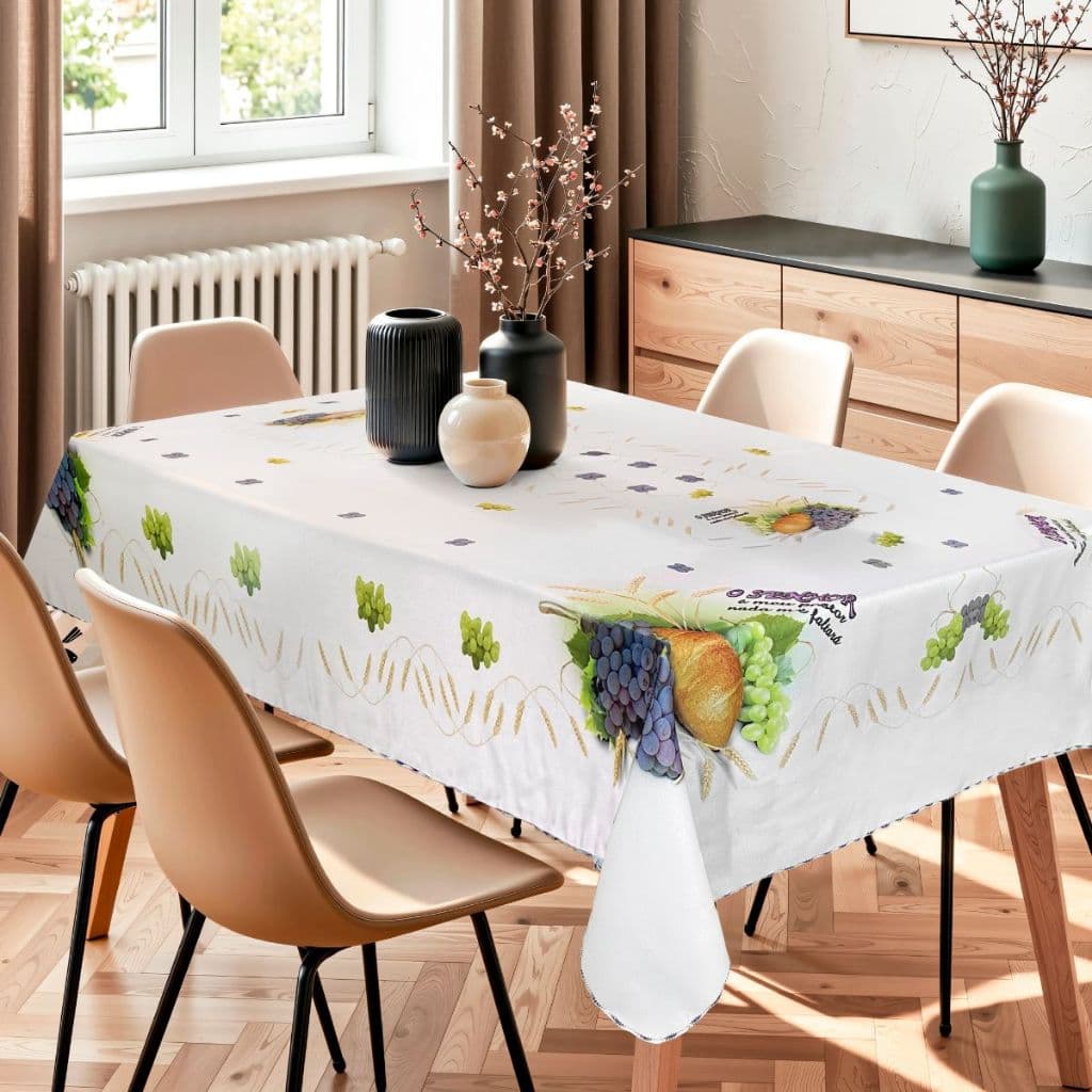 Toalha Religiosa De Mesa Retangular 2,00x1,40m 100% Poliéster Decorativa