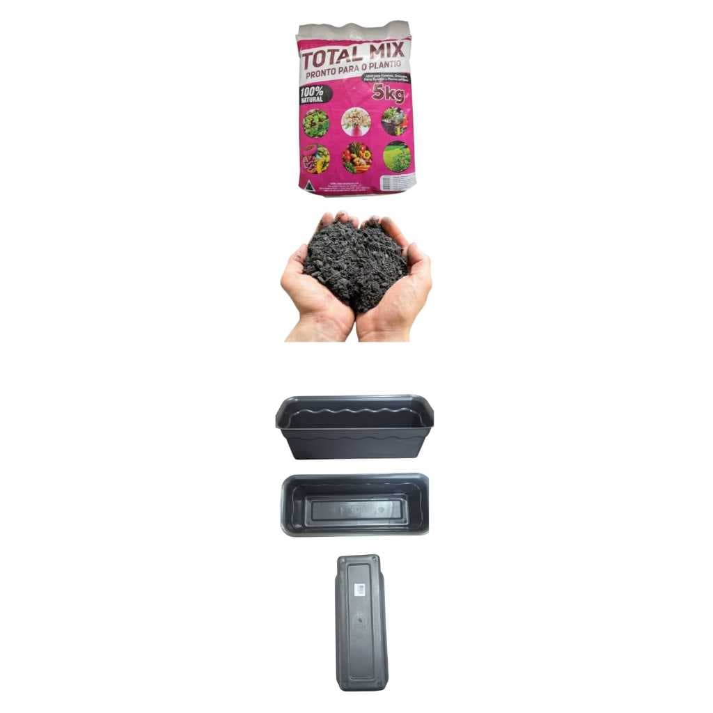 Terra Preta Total Mix 5kg+ Vaso para Flores Drenagem boa  Qualidade ótima Total Agro