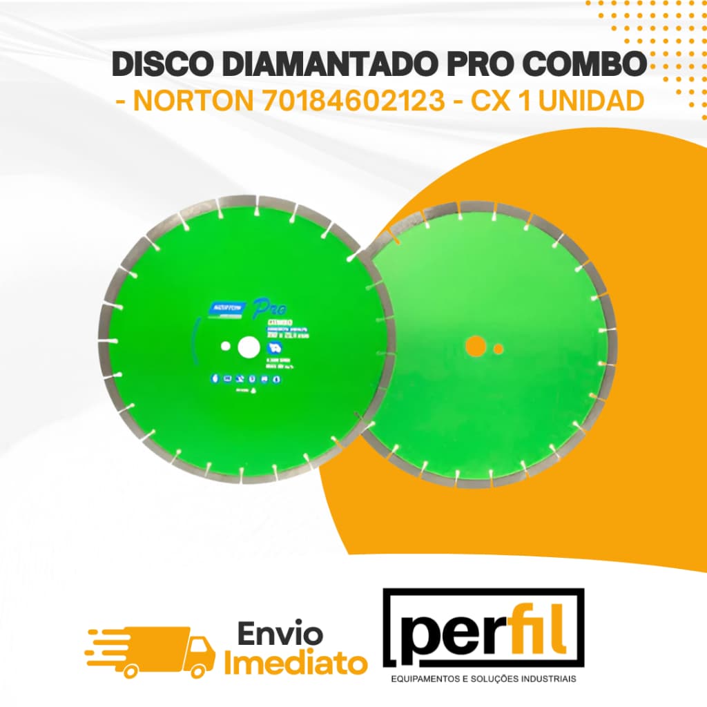 DISCO DIAMANTADO PRO COMBO 350X25.4IMP - NORTON 70184602123 - CX 1 UNIDADE