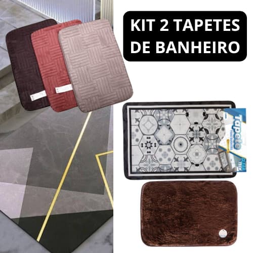 KIT 2 TAPETE PARA BANHEIRO, QUARTO, SALA CORREDOR, ENVIO SORTIDO