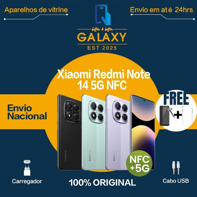 Celular Xiaomi Redmi Note 14 Pro 5G 256gb / 512gb NFC  Versão Global Original (COM CAPINHA E PELÍCULA)