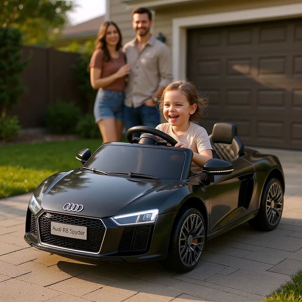 Mini Carro Eletrico Infantil Audi R8 Carrinho para Criança 2 a 5 anos 12v Controle Remoto Motorizado