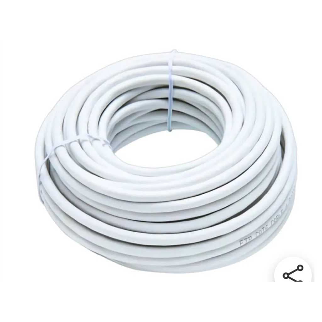 Cabo de Rede PlusCable Branco 5Metros PC-ETHU50WH Cat.5E Patch Cord - Conectores RJ45 Capa de PVC