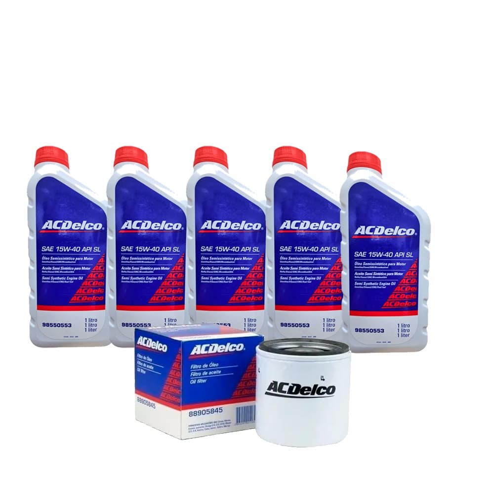 Kit Troca De Óleo Motor 15w40 5L Semssintético e Filtro Astra S10 Zafira Kit456 ACDelco