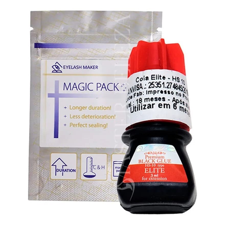 Cola Elite Hs10 3ml Premium Black Glue Extensão De Cílios Preto