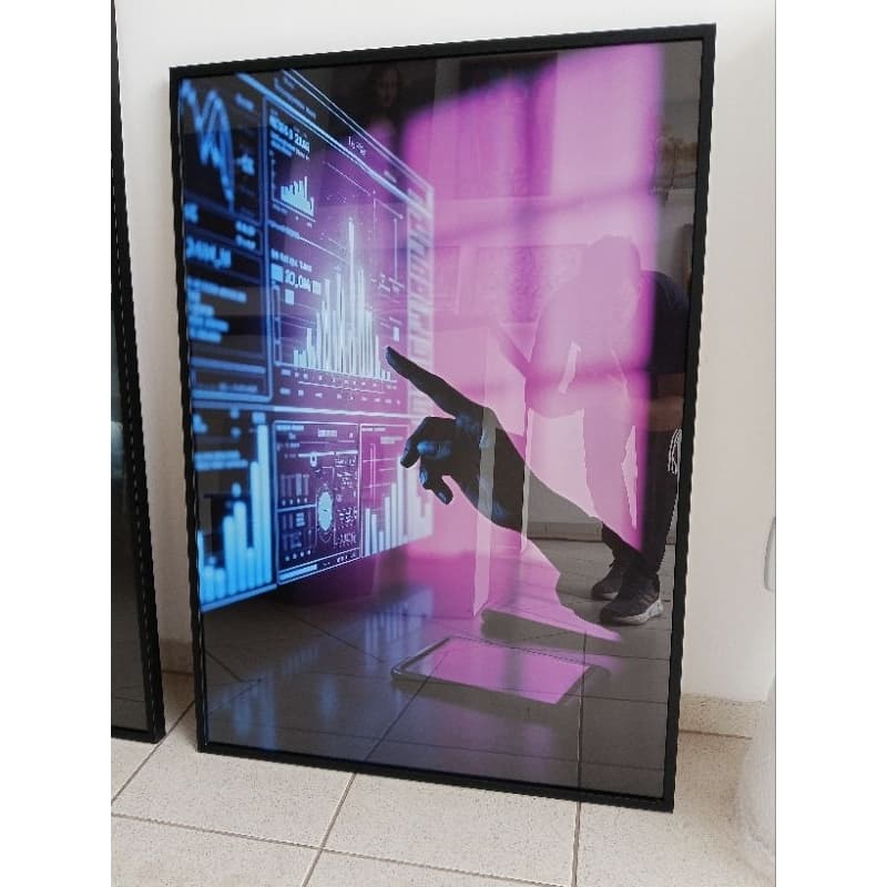 QUADRO PERSONALIZADO 90x60cm C/ VIDRO e MOLDURA CAIXA ALTA