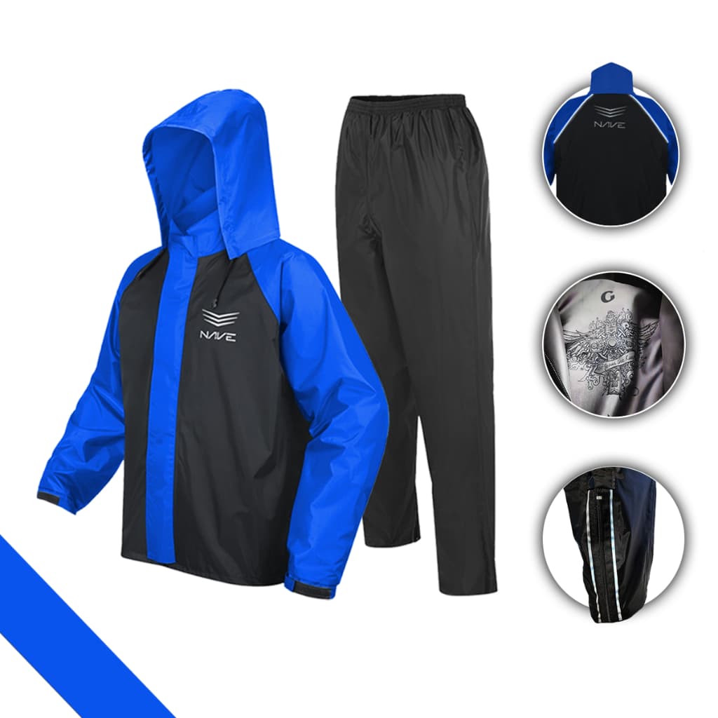 Capa De Chuva Conjunto De Chuva Bicolor Motoqueiro Nylon Nave impermeável