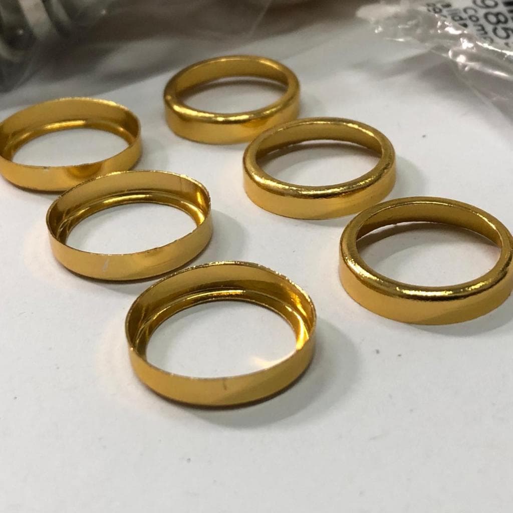 ARO/ANEL Para Botão Bombe 12,14,16,18,20 e 22 - Dourado e Prata  - 144 unidades - Herimar