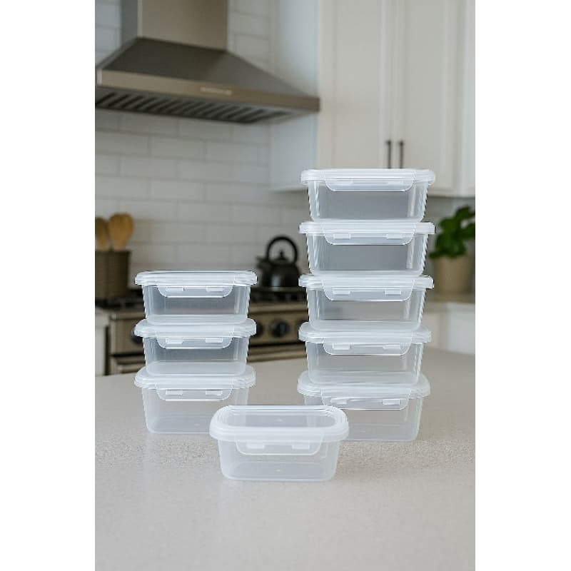 Kit até 10 Potes Marmitinha com Travas até 750ml Pode ir ao microondas e freezer BPA free
