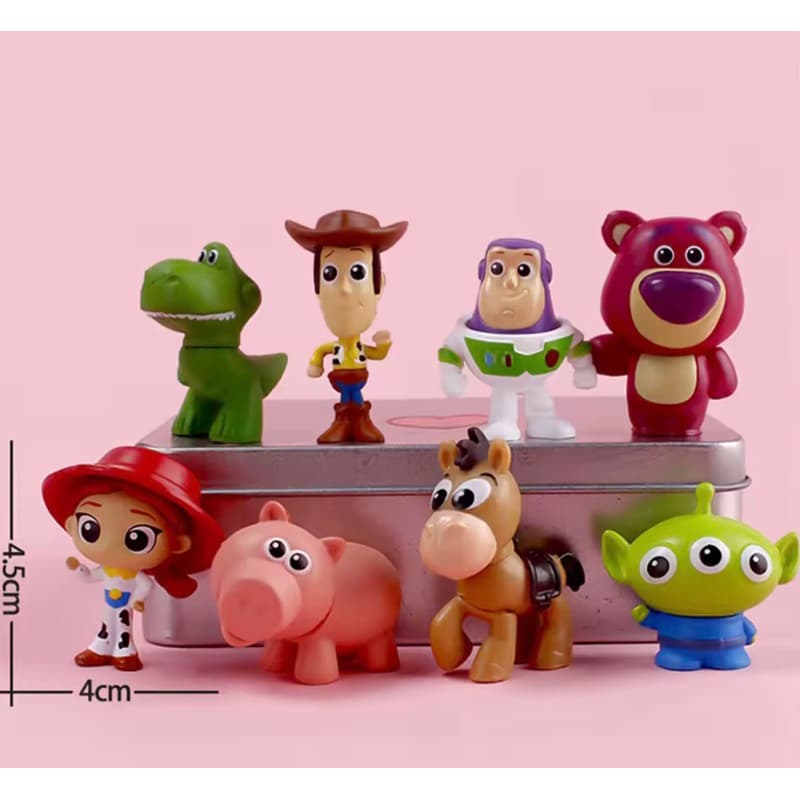 kit boneco Toy Story Buzz Woody Colecionável brinquedo Kit 8 Miniaturas Bonecos Cartoon Anime Criança Decoração