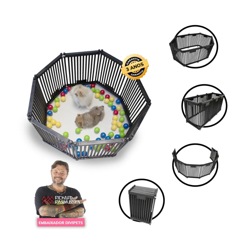 Cercado MODULAR 8 LADOS 60CM DE ALTURA! kit com 8 peças - 1 KIT POR VENDA