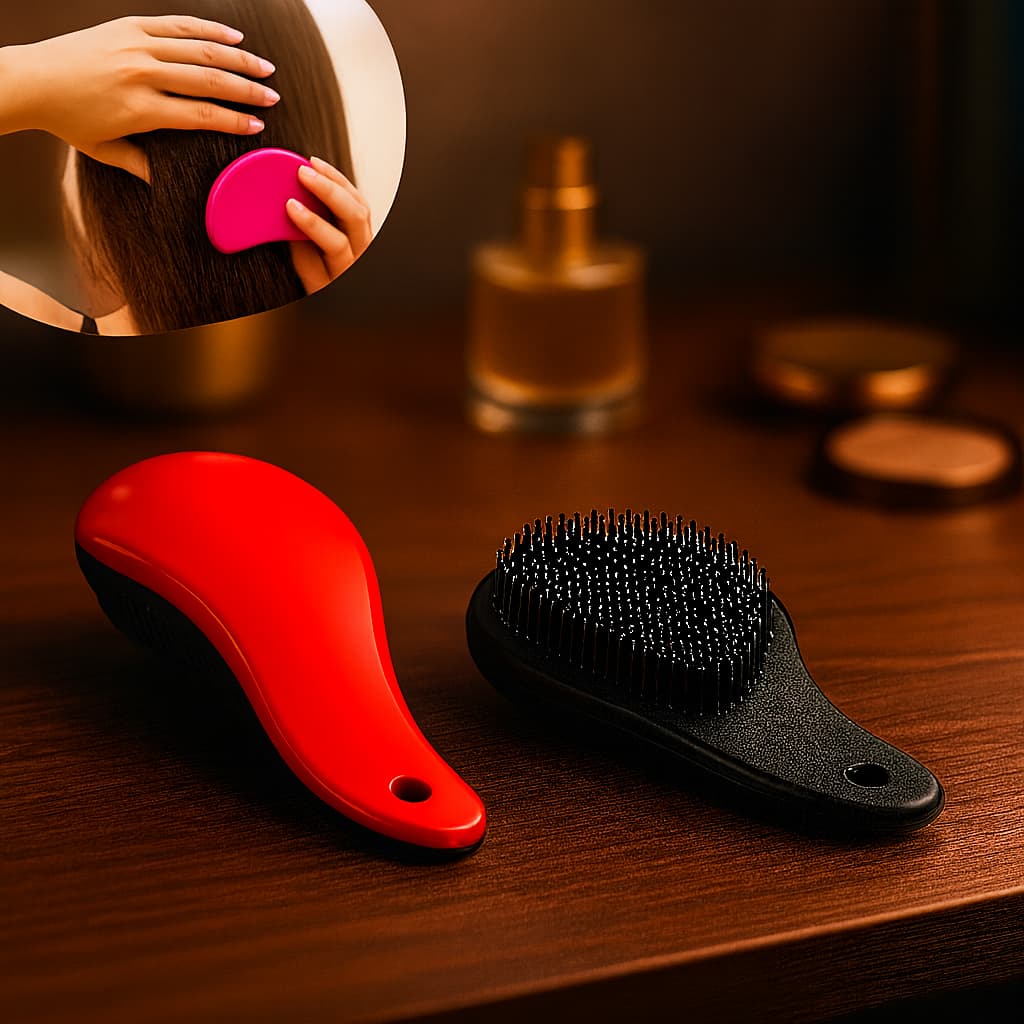 Escova Mágica Para Cabelo Penteados AntiFrizz Macia Unissex Com Cabo