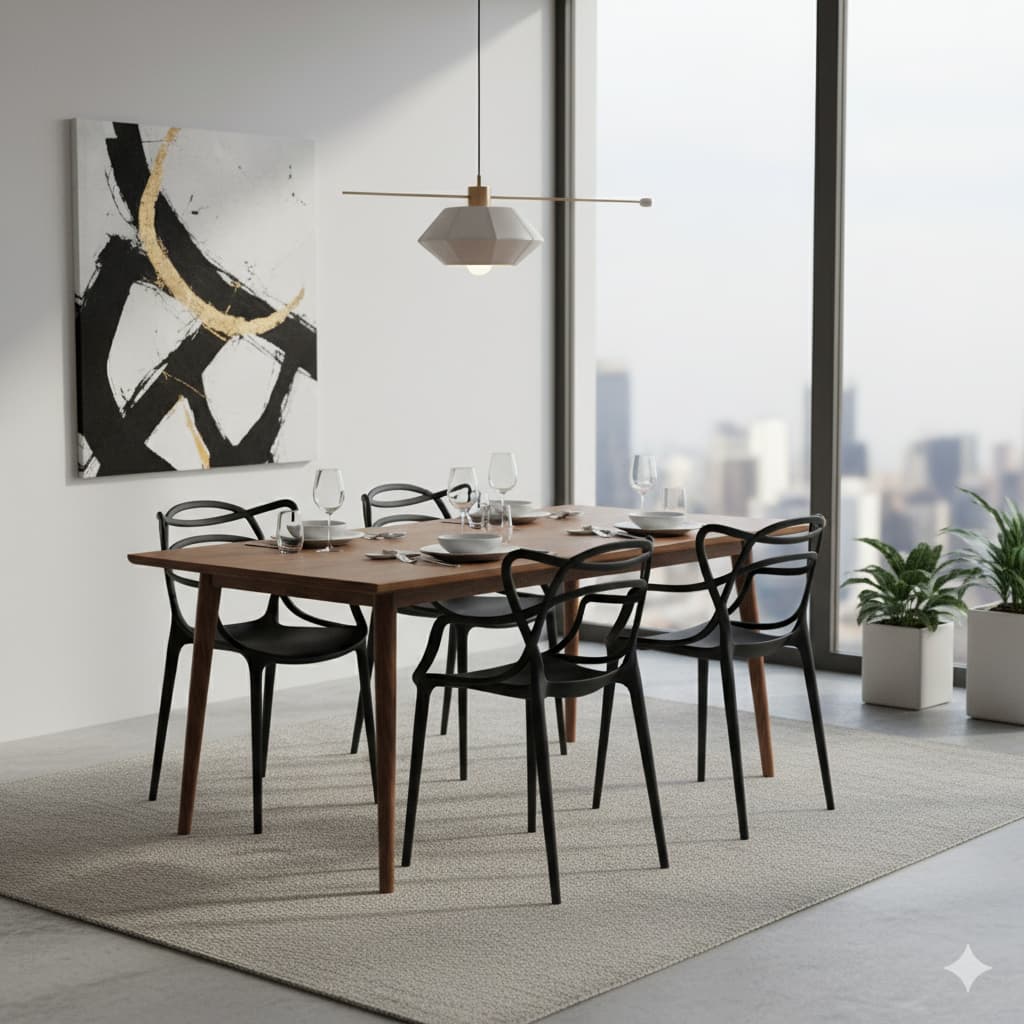 Kit 4 Cadeiras Allegra Empilhável para Sala de Jantar Cozinha Jardim - Seat&co